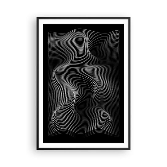 Obraz - Plakat - Taniec światła w przestrzeni - 70x100cm - 3D Linie Nowoczesny - Foto Plakaty w ramie koloru czarnego do Salonu Sypialni ARTTOR ARTTOR