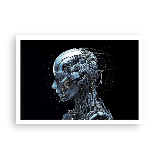 Obraz - Plakat - Technologia jest kobietą - 100x70cm - Sztuczna Inteligencja Robot Przyszłość - Foto Plakaty bez ramy na ścianę do Salonu Sypialni ARTTOR ARTTOR