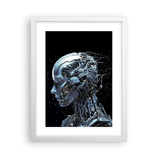 Obraz - Plakat - Technologia jest kobietą - 30x40cm - Sztuczna Inteligencja Robot Przyszłość - Foto Plakaty na ścianę w ramie białej - Plakat do Salonu Sypialni ARTTOR ARTTOR