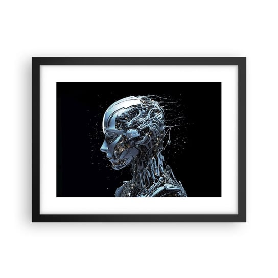 Obraz - Plakat - Technologia jest kobietą - 40x30cm - Sztuczna Inteligencja Robot Przyszłość - Foto Plakaty na ścianę w czarnej ramie - Plakat do Salonu Sypialni ARTTOR ARTTOR