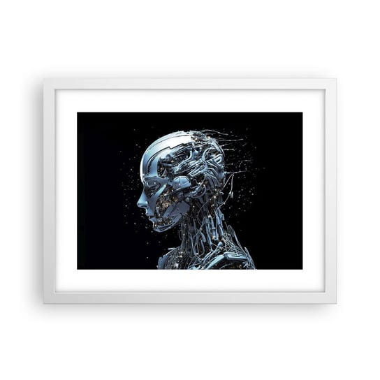 Obraz - Plakat - Technologia jest kobietą - 40x30cm - Sztuczna Inteligencja Robot Przyszłość - Foto Plakaty na ścianę w ramie białej - Plakat do Salonu Sypialni ARTTOR ARTTOR