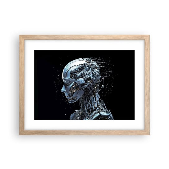 Obraz - Plakat - Technologia jest kobietą - 40x30cm - Sztuczna Inteligencja Robot Przyszłość - Foto Plakaty na ścianę w ramie jasny dąb - Plakat do Salonu Sypialni ARTTOR ARTTOR