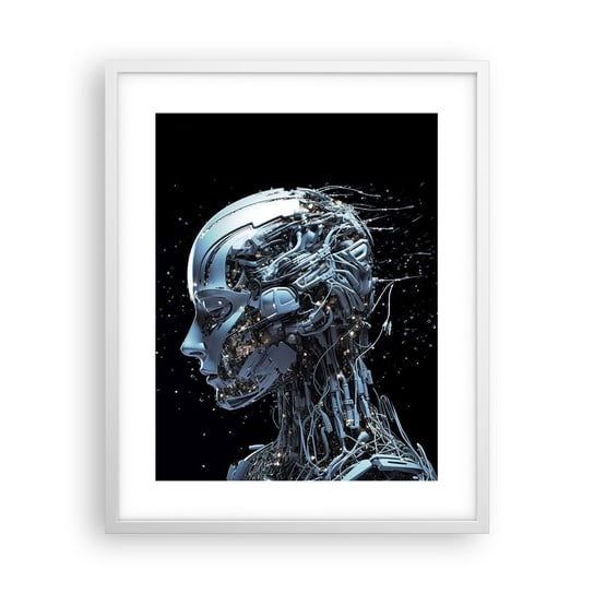 Obraz - Plakat - Technologia jest kobietą - 40x50cm - Sztuczna Inteligencja Robot Przyszłość - Foto Plakaty w ramie koloru białego do Salonu Sypialni ARTTOR ARTTOR