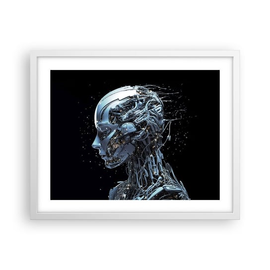 Obraz - Plakat - Technologia jest kobietą - 50x40cm - Sztuczna Inteligencja Robot Przyszłość - Foto Plakaty w ramie koloru białego do Salonu Sypialni ARTTOR ARTTOR