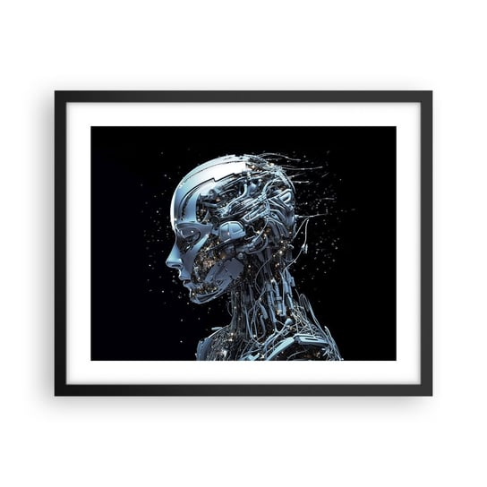 Obraz - Plakat - Technologia jest kobietą - 50x40cm - Sztuczna Inteligencja Robot Przyszłość - Foto Plakaty w ramie koloru czarnego do Salonu Sypialni ARTTOR ARTTOR