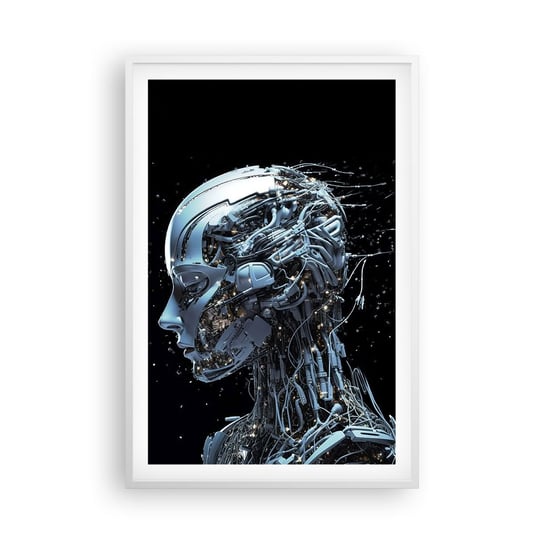 Obraz - Plakat - Technologia jest kobietą - 61x91cm - Sztuczna Inteligencja Robot Przyszłość - Foto Plakaty na ścianę w ramie białej - Plakat do Salonu Sypialni ARTTOR ARTTOR