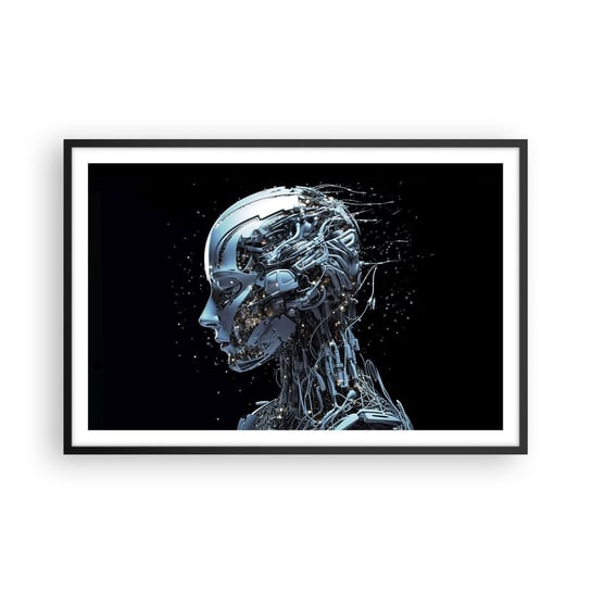 Obraz - Plakat - Technologia jest kobietą - 91x61cm - Sztuczna Inteligencja Robot Przyszłość - Foto Plakaty na ścianę w czarnej ramie - Plakat do Salonu Sypialni ARTTOR ARTTOR