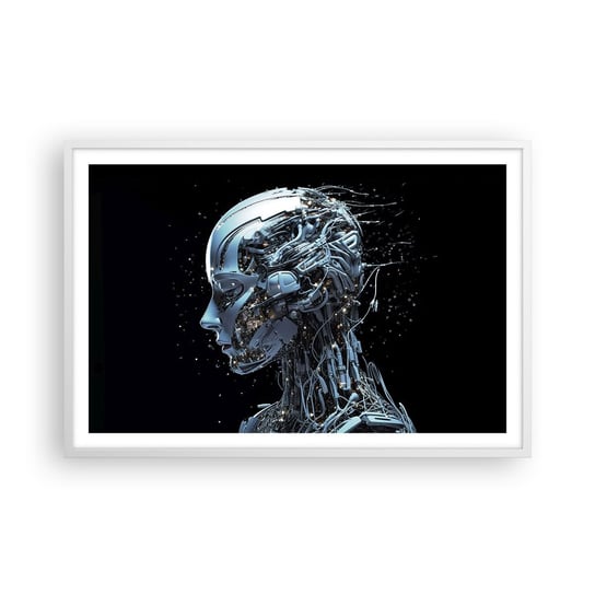 Obraz - Plakat - Technologia jest kobietą - 91x61cm - Sztuczna Inteligencja Robot Przyszłość - Foto Plakaty na ścianę w ramie białej - Plakat do Salonu Sypialni ARTTOR ARTTOR