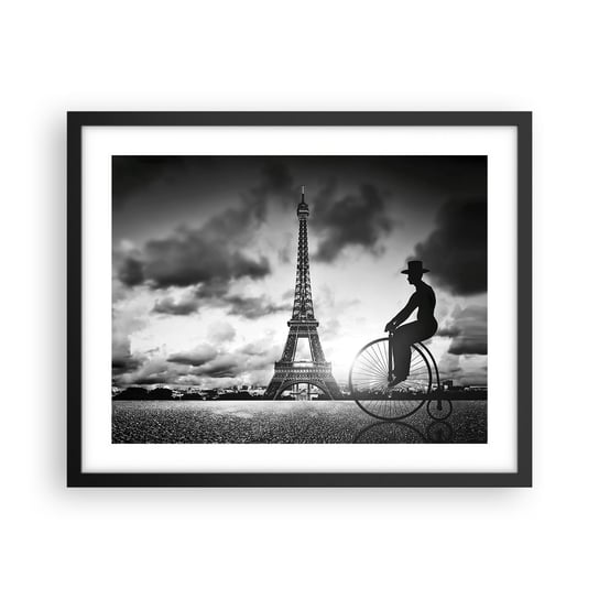 Obraz - Plakat - Tęsknota do Belle Epoque - 50x40cm - Paryż Miasto Vintage - Foto Plakaty w ramie koloru czarnego do Salonu Sypialni ARTTOR ARTTOR