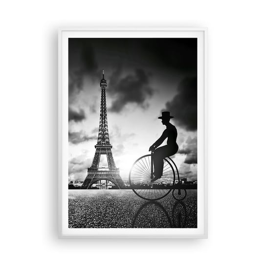 Obraz - Plakat - Tęsknota do Belle Epoque - 70x100cm - Paryż Miasto Vintage - Foto Plakaty w ramie koloru białego do Salonu Sypialni ARTTOR ARTTOR