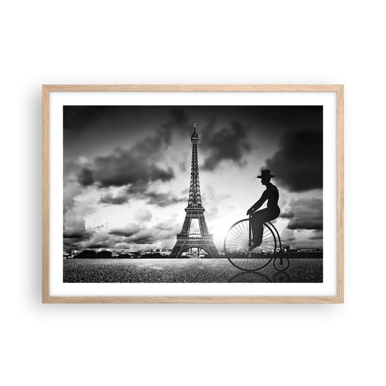 Obraz - Plakat - Tęsknota do Belle Epoque - 70x50cm - Paryż Miasto Vintage - Nowoczesny modny obraz Plakat rama jasny dąb ARTTOR ARTTOR
