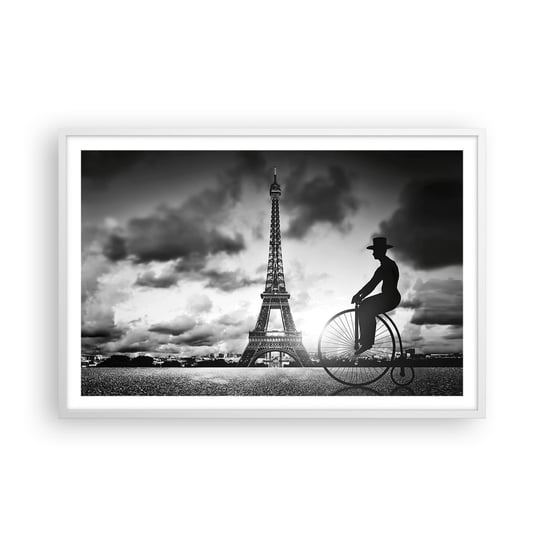 Obraz - Plakat - Tęsknota do Belle Epoque - 91x61cm - Paryż Miasto Vintage - Foto Plakaty na ścianę w ramie białej - Plakat do Salonu Sypialni ARTTOR ARTTOR