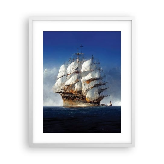 Obraz - Plakat - The great glory! - 40x50cm - Ocean Żaglowiec Klasyczny - Foto Plakaty w ramie koloru białego do Salonu Sypialni ARTTOR ARTTOR