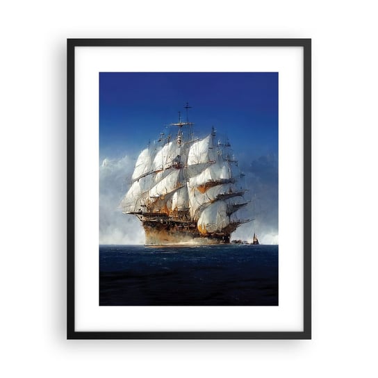 Obraz - Plakat - The great glory! - 40x50cm - Ocean Żaglowiec Klasyczny - Foto Plakaty w ramie koloru czarnego do Salonu Sypialni ARTTOR ARTTOR