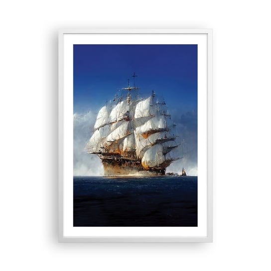 Obraz - Plakat - The great glory! - 50x70cm - Ocean Żaglowiec Klasyczny - Nowoczesny modny obraz Plakat rama biała ARTTOR ARTTOR