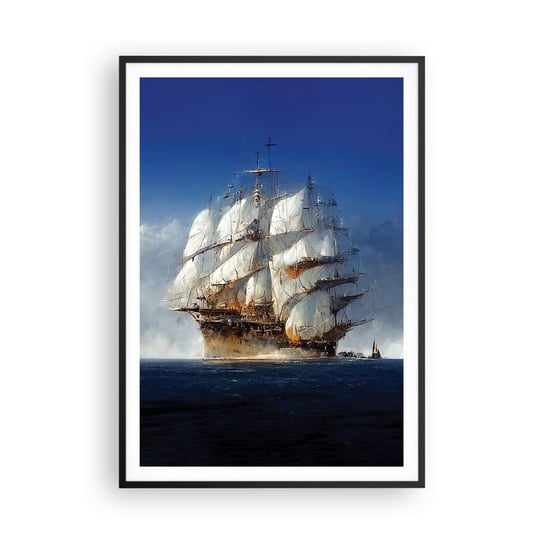 Obraz - Plakat - The great glory! - 70x100cm - Ocean Żaglowiec Klasyczny - Foto Plakaty w ramie koloru czarnego do Salonu Sypialni ARTTOR ARTTOR