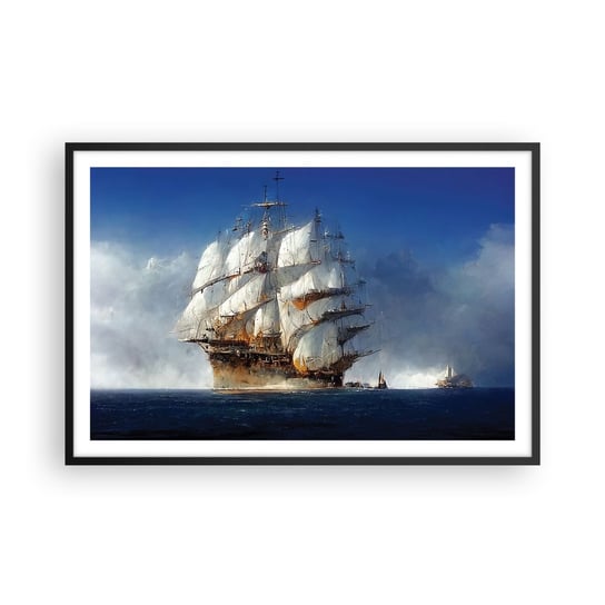 Obraz - Plakat - The great glory! - 91x61cm - Ocean Żaglowiec Klasyczny - Foto Plakaty na ścianę w czarnej ramie - Plakat do Salonu Sypialni ARTTOR ARTTOR