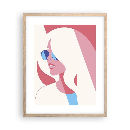 Obraz - Plakat - To była blondynka… - 40x50cm - Kobieta Moda Minimalizm - Foto Plakaty w ramie koloru jasny dąb do Salonu Sypialni ARTTOR ARTTOR
