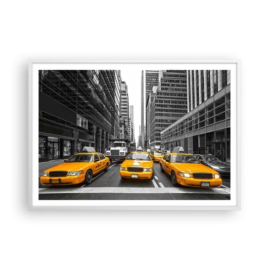 Obraz - Plakat - To my ubarwiamy miasto - 100x70cm - Miasto Nowy Jork Architektura - Foto Plakaty w ramie koloru białego do Salonu Sypialni ARTTOR ARTTOR