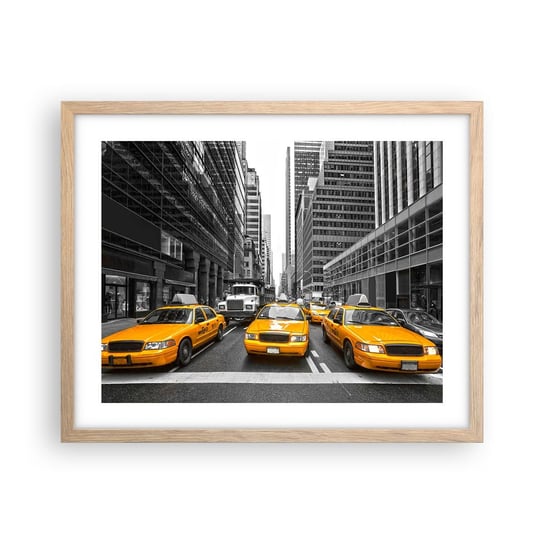 Obraz - Plakat - To my ubarwiamy miasto - 50x40cm - Miasto Nowy Jork Architektura - Foto Plakaty w ramie koloru jasny dąb do Salonu Sypialni ARTTOR ARTTOR