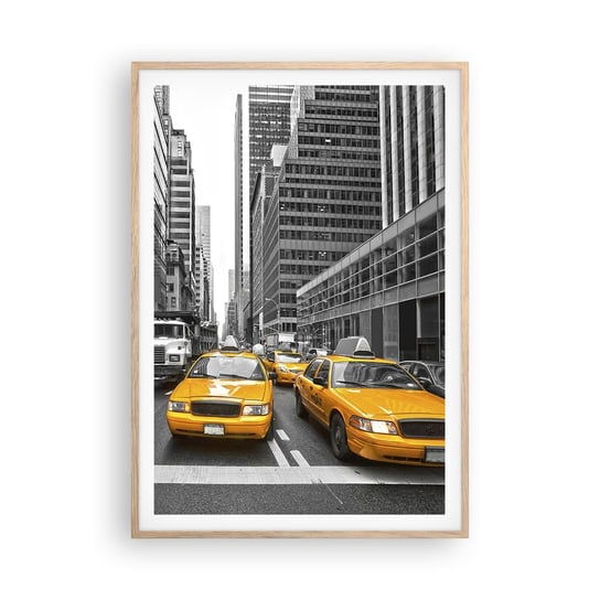 Obraz - Plakat - To my ubarwiamy miasto - 70x100cm - Miasto Nowy Jork Architektura - Foto Plakaty w ramie koloru jasny dąb do Salonu Sypialni ARTTOR ARTTOR