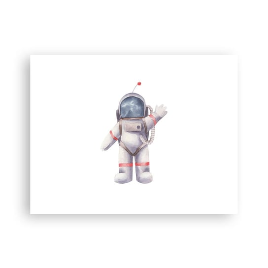 Obraz - Plakat - To na razie! - 40x30cm - Astronauta Dziecięcy Minimalizm - Foto Plakaty na ścianę bez ramy - Plakat do Salonu Sypialni ARTTOR ARTTOR