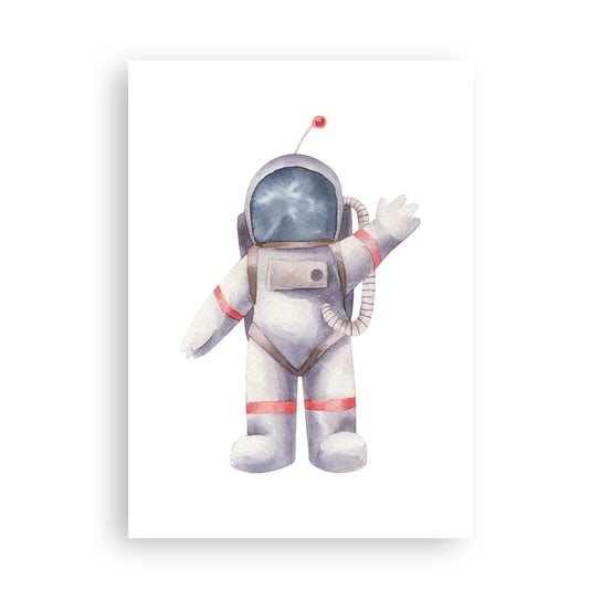 Obraz - Plakat - To na razie! - 50x70cm - Astronauta Dziecięcy Minimalizm - Nowoczesny modny obraz Plakat bez ramy do Salonu Sypialni ARTTOR ARTTOR