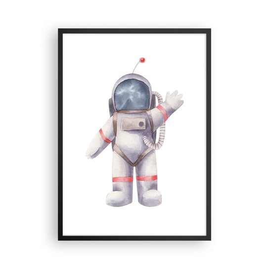 Obraz - Plakat - To na razie! - 50x70cm - Astronauta Dziecięcy Minimalizm - Nowoczesny modny obraz Plakat czarna rama ARTTOR ARTTOR