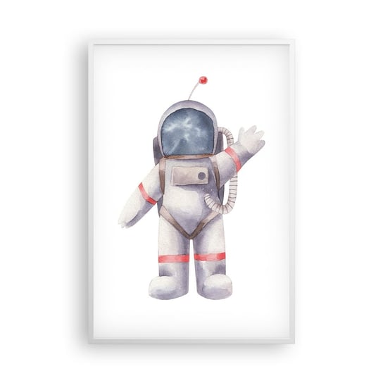 Obraz - Plakat - To na razie! - 61x91cm - Astronauta Dziecięcy Minimalizm - Foto Plakaty na ścianę w ramie białej - Plakat do Salonu Sypialni ARTTOR ARTTOR