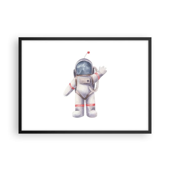 Obraz - Plakat - To na razie! - 70x50cm - Astronauta Dziecięcy Minimalizm - Nowoczesny modny obraz Plakat czarna rama ARTTOR ARTTOR