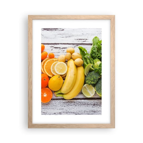 Obraz - Plakat - To nie wystarczy? - 30x40cm - Gastronomia Owoce Warzywa - Foto Plakaty na ścianę w ramie jasny dąb - Plakat do Salonu Sypialni ARTTOR ARTTOR