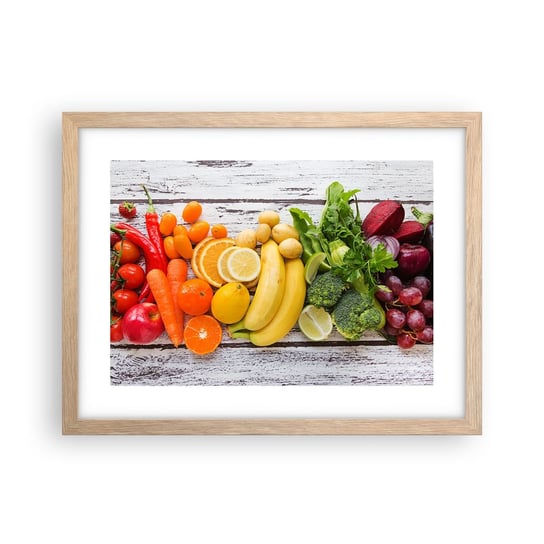 Obraz - Plakat - To nie wystarczy? - 40x30cm - Gastronomia Owoce Warzywa - Foto Plakaty na ścianę w ramie jasny dąb - Plakat do Salonu Sypialni ARTTOR ARTTOR