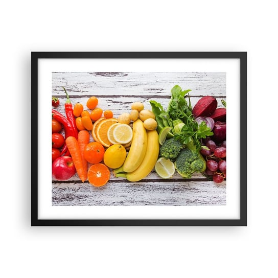Obraz - Plakat - To nie wystarczy? - 50x40cm - Gastronomia Owoce Warzywa - Foto Plakaty w ramie koloru czarnego do Salonu Sypialni ARTTOR ARTTOR