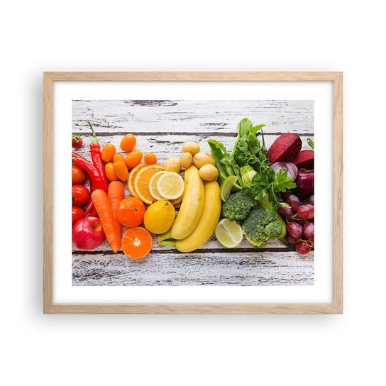 Obraz - Plakat - To nie wystarczy? - 50x40cm - Gastronomia Owoce Warzywa - Foto Plakaty w ramie koloru jasny dąb do Salonu Sypialni ARTTOR ARTTOR