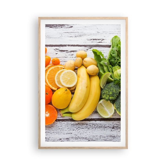 Obraz - Plakat - To nie wystarczy? - 61x91cm - Gastronomia Owoce Warzywa - Foto Plakaty na ścianę w ramie jasny dąb - Plakat do Salonu Sypialni ARTTOR ARTTOR