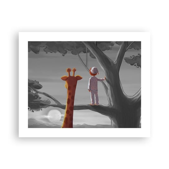 Obraz - Plakat - To się naprawdę dzieje - 50x40cm - Żyrafa Dziecięcy Sen - Foto Plakaty bez ramy do Salonu Sypialni ARTTOR ARTTOR