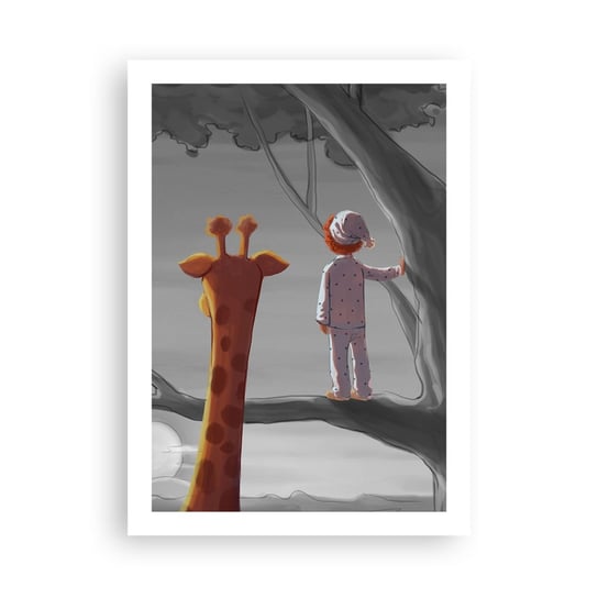 Obraz - Plakat - To się naprawdę dzieje - 50x70cm - Żyrafa Dziecięcy Sen - Nowoczesny modny obraz Plakat bez ramy do Salonu Sypialni ARTTOR ARTTOR
