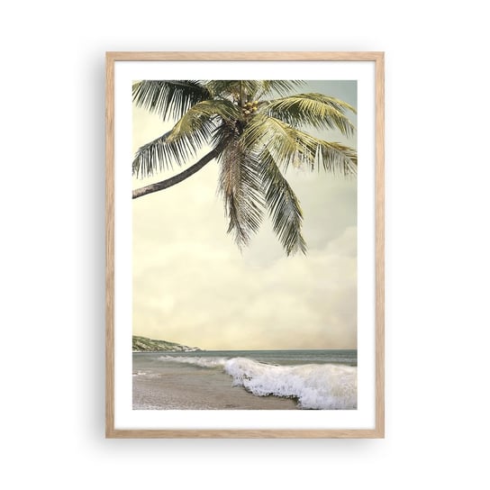 Obraz - Plakat - Tropikalne marzenie - 50x70cm - Krajobraz Plaża Morze - Nowoczesny modny obraz Plakat rama jasny dąb ARTTOR ARTTOR