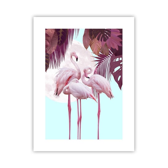 Obraz - Plakat - Trzy ptasie gracje - 30x40cm - Flamingi Ptaki Natura - Foto Plakaty na ścianę bez ramy - Plakat do Salonu Sypialni ARTTOR ARTTOR