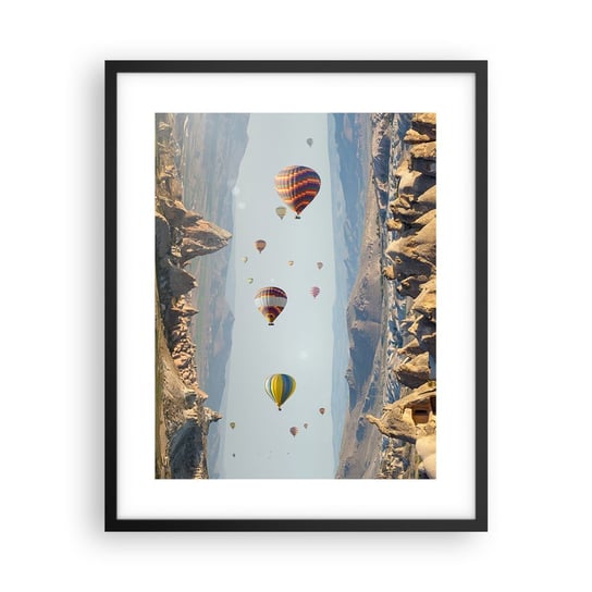 Obraz - Plakat - Tu wszystko jest możliwe - 40x50cm - Abstrakcja Balony Krajobraz - Foto Plakaty w ramie koloru czarnego do Salonu Sypialni ARTTOR ARTTOR