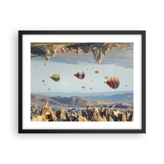 Obraz - Plakat - Tu wszystko jest możliwe - 50x40cm - Abstrakcja Balony Krajobraz - Foto Plakaty w ramie koloru czarnego do Salonu Sypialni ARTTOR ARTTOR