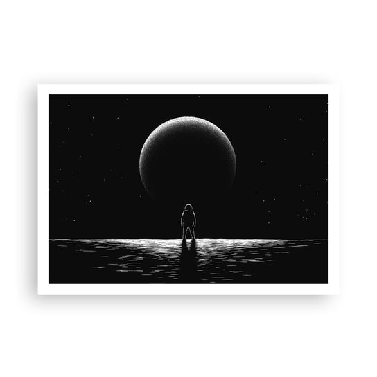 Obraz - Plakat - Twarzą w twarz - 100x70cm - Kosmos Astronauta Planeta - Foto Plakaty bez ramy na ścianę do Salonu Sypialni ARTTOR ARTTOR