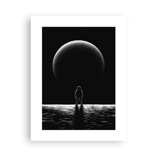 Obraz - Plakat - Twarzą w twarz - 30x40cm - Kosmos Astronauta Planeta - Foto Plakaty na ścianę bez ramy - Plakat do Salonu Sypialni ARTTOR ARTTOR