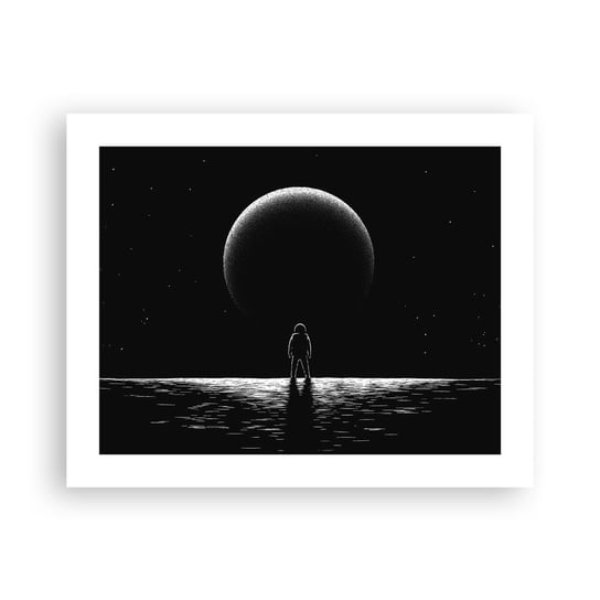 Obraz - Plakat - Twarzą w twarz - 50x40cm - Kosmos Astronauta Planeta - Foto Plakaty bez ramy do Salonu Sypialni ARTTOR ARTTOR