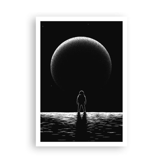 Obraz - Plakat - Twarzą w twarz - 70x100cm - Kosmos Astronauta Planeta - Foto Plakaty bez ramy na ścianę do Salonu Sypialni ARTTOR ARTTOR