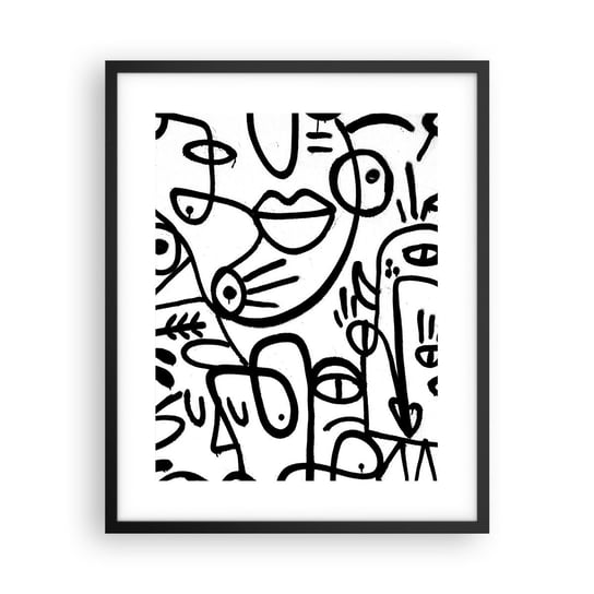 Obraz - Plakat - Twarze i miraże - 40x50cm - Abstrakcja Sztuka Graffiti - Foto Plakaty w ramie koloru czarnego do Salonu Sypialni ARTTOR ARTTOR