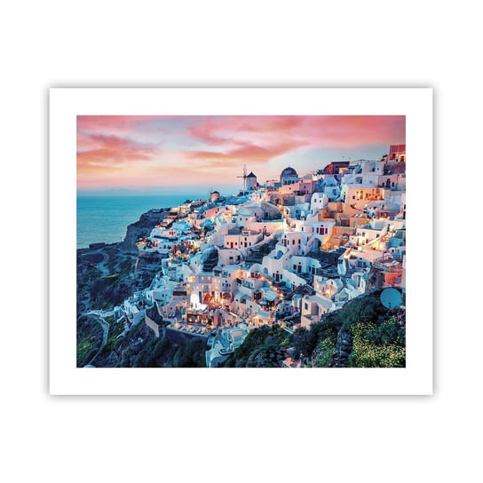 Obraz - Plakat - Twoje wielkie greckie wakacje - 50x40cm - Krajobraz Grecja Santorini - Foto Plakaty bez ramy do Salonu Sypialni ARTTOR ARTTOR