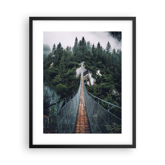 Obraz - Plakat - Tylko dla orłów - 40x50cm - Krajobraz Most Wiszący Las - Foto Plakaty w ramie koloru czarnego do Salonu Sypialni ARTTOR ARTTOR