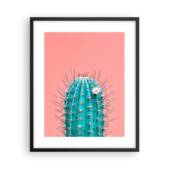 Obraz - Plakat - Tylko patrz - 40x50cm - Kaktus Pastelowy Minimalizm - Foto Plakaty w ramie koloru czarnego do Salonu Sypialni ARTTOR ARTTOR