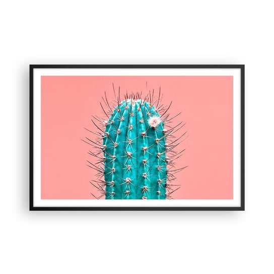 Obraz - Plakat - Tylko patrz - 91x61cm - Kaktus Pastelowy Minimalizm - Foto Plakaty na ścianę w czarnej ramie - Plakat do Salonu Sypialni ARTTOR ARTTOR